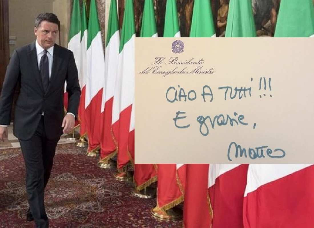 Παραιτήθηκε πριν από λίγο και επισήμως ο Ματέο Ρέντσι