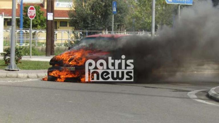Ηλεία: Φωτιά σε αυτοκίνητο στον Πύργο - Σώθηκε από θαύμα ο οδηγός