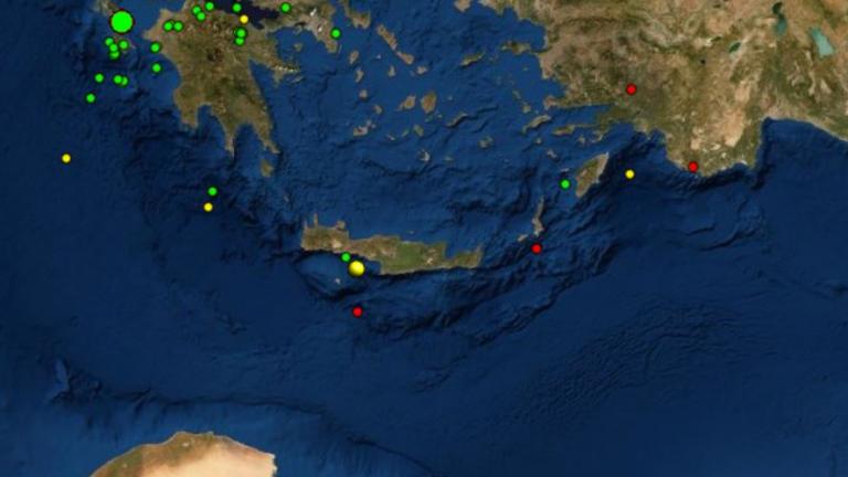 Σεισμός τώρα: Σεισμική δόνηση στη θαλάσσια περιοχή της Κάσου