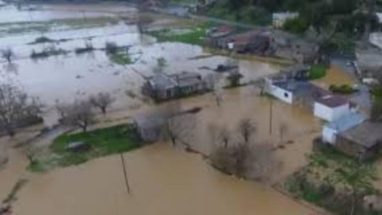 Πλημμυρισμένο τοπίο ο κάμπος του Οροπεδίου, στο Λασίθι - Ανησυχία για τον περιφερειακό δρόμο