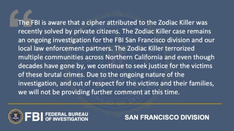 Αποκρυπτογραφήθηκε ανατριχιαστικό μήνυμα του μυστηριώδους «Zodiac Killer»