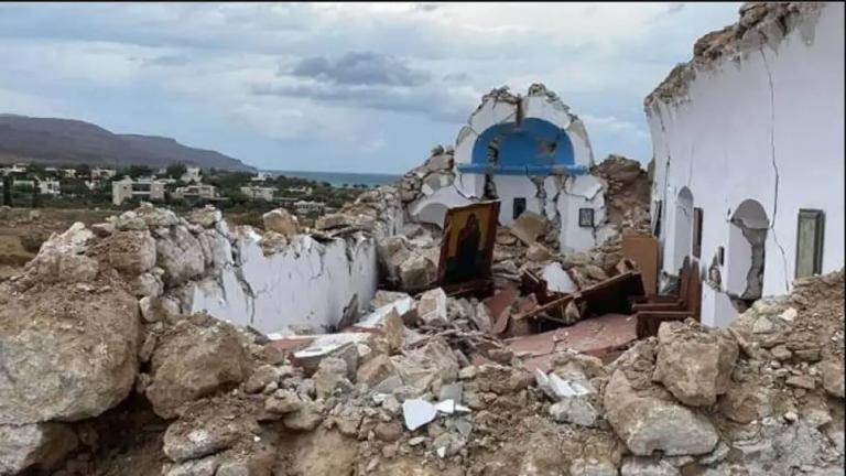 Κατέρρευσε ναός στον Ξερόκαμπο Σητείας από τα 6,3 Ρίχτερ- Κατολισθήσεις βράχων και ζημιές σε καταστήματα