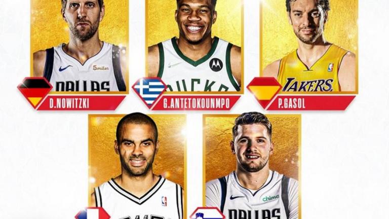 NBA: Στους 5 κορυφαίους Ευρωπαίους ο Αντετοκούνμπο