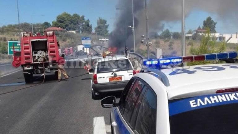 Φθιώτιδα: Φωτιά σε νταλίκα στην εθνική Αθηνών Λαμίας (ΦΩΤΟ)
