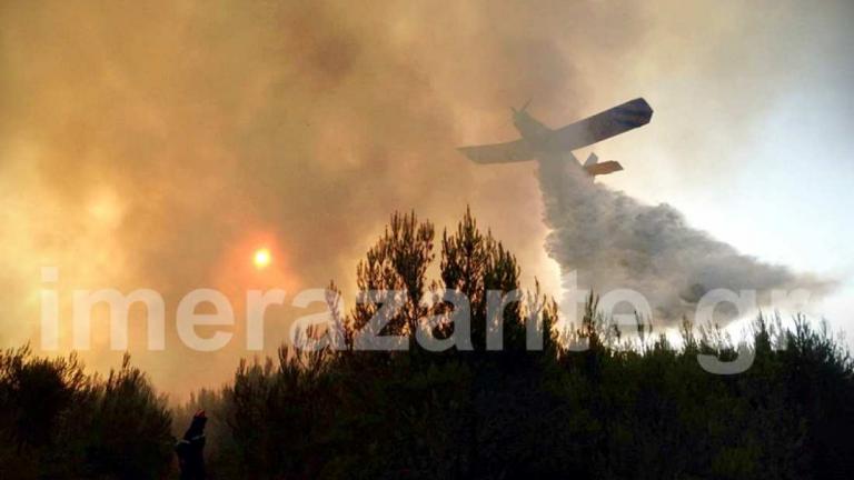 Μάχη με τις φλόγες στη Ζάκυνθο - Κοντά σε χωριά το πύρινο μέτωπο (ΒΙΝΤΕΟ)