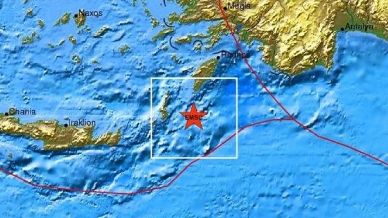 Το επίκεντρο του σεισμού εντοπίζεται περίπου 30 χιλιόμετρα βόρεια - βορειανατολικά της Καρπάθου 