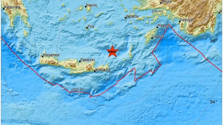 Αισθητός σεισμός τα ξημερώματα (23/11) ανοιχτά της Κρήτης