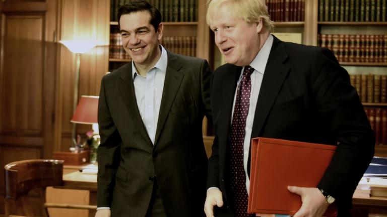 Συνάντηση του πρωθυπουργού Αλέξη Τσίπρα με τον Βρετανό υπουργό Εξωτερικών Μπόρις Τζόνσον