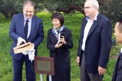Τελετή αφιέρωσης δέντρου ελιάς προς τιμήν της πρέσβειρας της Κίνας Zhang Qiyue