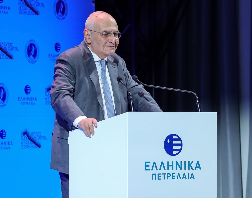 Στιγμιότυπο από την ομιλία του Αναπληρωτή Διευθύνοντα Συμβούλου της ΕΛΛΗΝΙΚΑ ΠΕΤΡΕΛΑΙΑ κ. Κωνσταντίνου Πανά