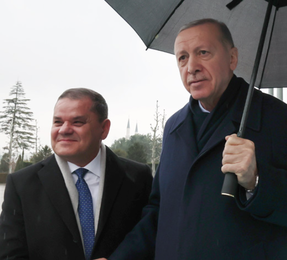 Ο Τούρκος πρόεδρος Ρετζέπ Ταγίπ Ερντογάν συναντήθηκε με τον Πρωθυπουργό της Λιβύης Abdul Hamid Dbeibeh στην Άγκυρα στις 15 Ιανουαρίου 2025.