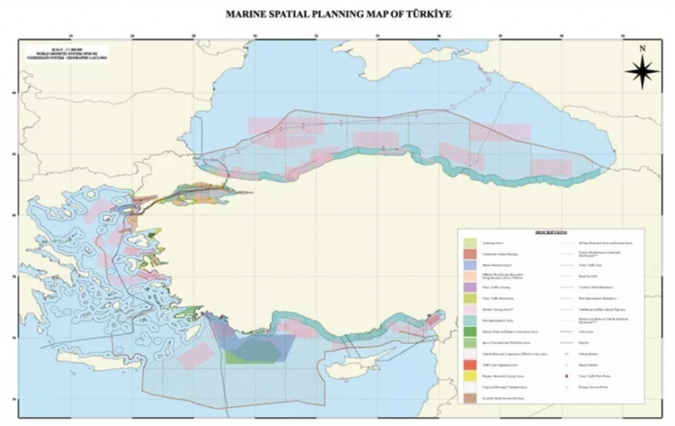 Ο τουρκικός χάρτης για τα θαλάσσια πάρκα