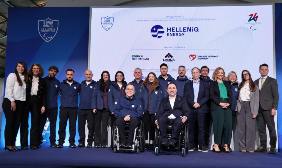  Ομαδική φωτογραφία: Στιγμιότυπο από την εκδήλωση παρουσίασης της ελληνικής αποστολής στο “The Ellinikon Experience Centre” 