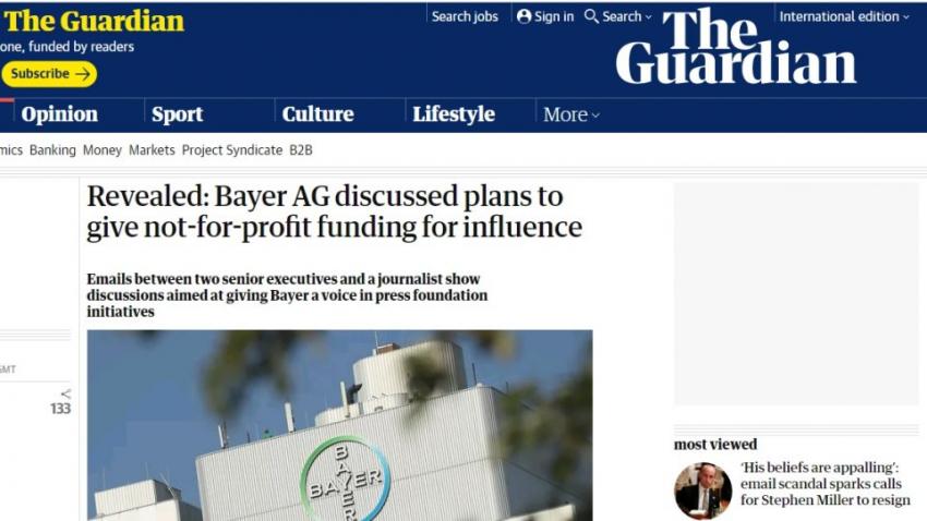 Εμπλοκή Έλληνα δημοσιογράφου σε «επιχείρηση» προώθησης συμφερόντων της γερμανικής φαρμακοβιομηχανίας Bayer