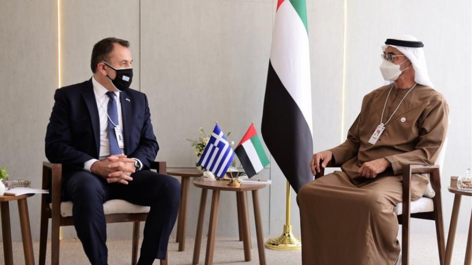 Ο υπουργός Εθνικής Άμυνας Νίκος Παναγιωτόπουλος συναντήθηκε σήμερα με τον διάδοχο πρίγκιπα του Αμπού Ντάμπι, σεΐχη Μοχάμεντ μπιν Ζαγέντ Αλ Ναχαγιάν.