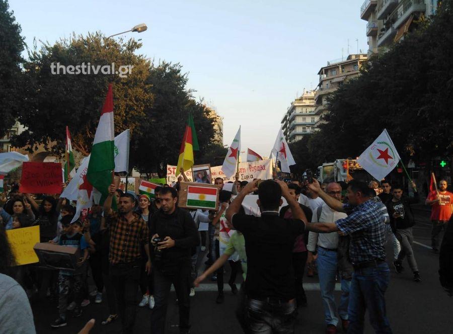 Πορεία Κούρδων σε Αθήνα και Θεσσαλονίκη κατά της τουρκικής εισβολής στη Συρία (ΦΩΤΟ-VIDEO)