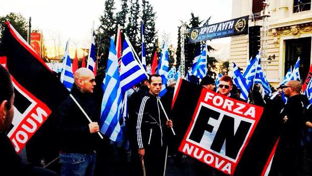 Στελέχη της Forza Nueva και της Χρυσής Αυγής μαζί σε πορεία