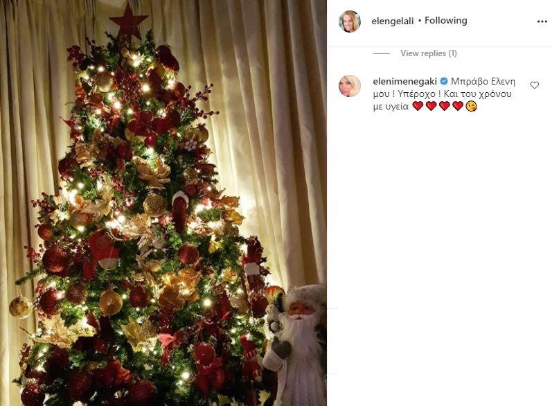 Ελένη Μενεγάκη: Δείτε το εντυπωσιακό χριστουγεννιάτικο δέντρο που στόλισε