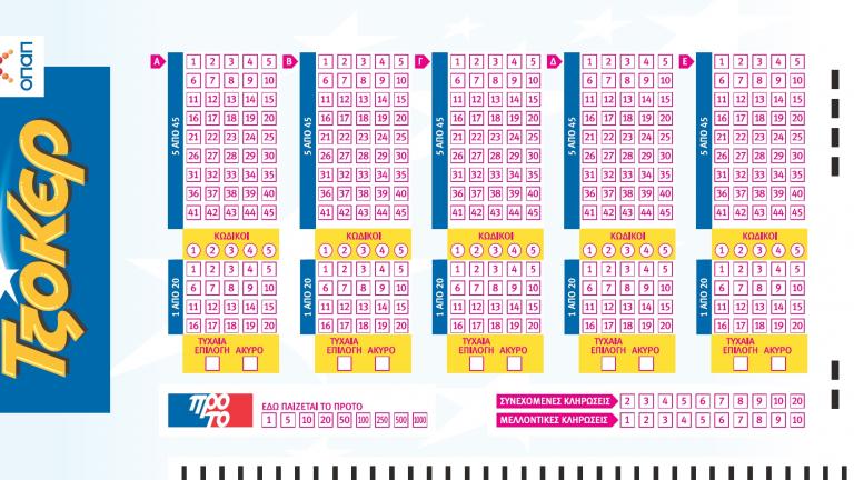 Τζακ ποτ στην κλήρωση ΤΖΟΚΕΡ (κυριακή 29/10) - Δείτε τους τυχερούς αριθμούς
