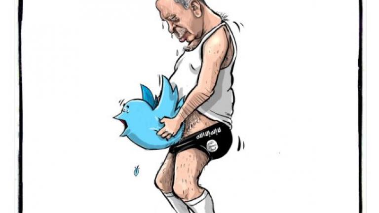 Έξαλλος ο Ερντογάν με σκίτσο που τον εικονίζει να «βιάζει» το μπλε πουλί, το λογότυπο του twitter