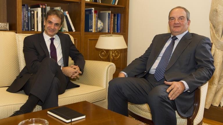 Πρωινή συνάντηση Κ. Καραμανλή - Κυρ. Μητσοτάκη