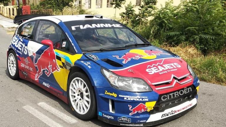 Το Citroen C4 WRC του Sebastien Loeb με οδηγό τον Μάριο Ηλιόπουλο στην ανάβαση Κύμης