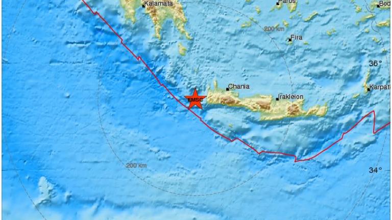 Σεισμός τώρα: Δυνατή σεισμική δόνηση ανοιχτά της Κρήτης
