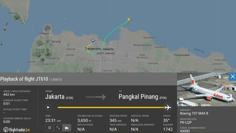 Ινδονησία: Σε εξέλιξη έρευνες για τον εντοπισμό του Boeing 737 Max 8 με τους 188 επιβάτες που συνετρίβη ανοικτά της Ιάβας