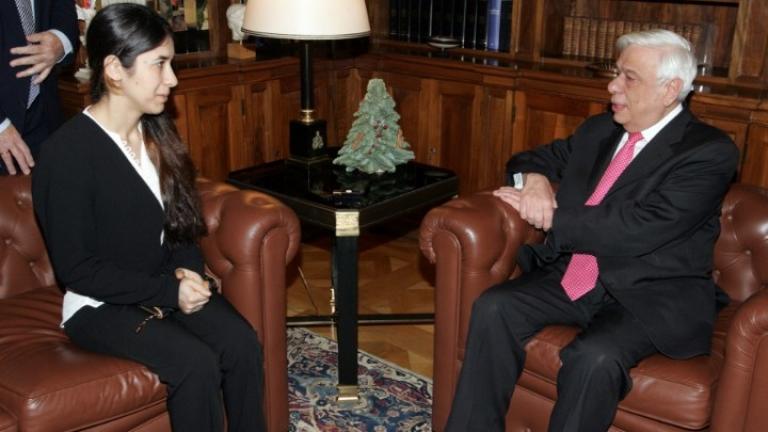 Όταν η βραβευμένη με Νόμπελ Ειρήνης Νάντια Μουράντ είχε συναντηθεί στην Αθήνα με τον Πρόεδρο της Δημοκρατίας, Προκόπη Παυλόπουλο