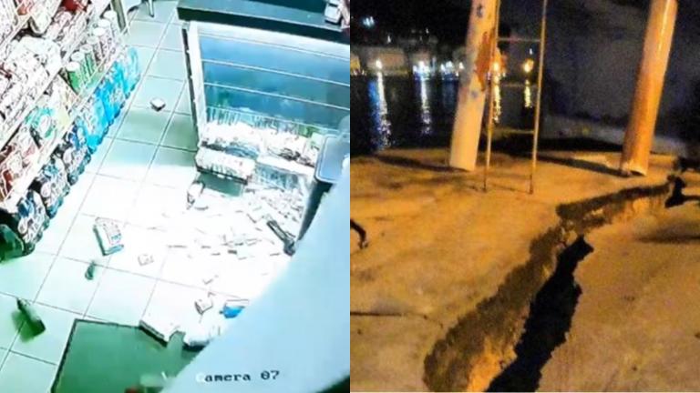 Σεισμός Ζάκυνθος: Εικόνες τρόμου μέσα από ένα μίνι μάρκετ κοντά στο λιμάνι που ήταν ακόμα ανοιχτό - Προϊόντα πέφτουν από τα ράφια και ο υπάλληλος φεύγει τρέχοντας για να σωθεί (ΒΙΝΤΕΟ)