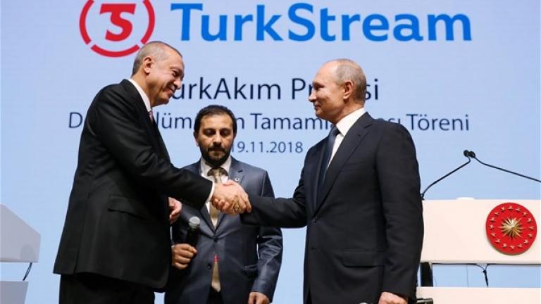 Πανηγυρικές δηλώσεις Ερντογάν και Πούτιν στα εγκαίνια του TurkStream