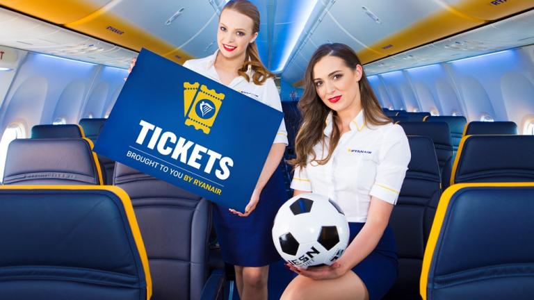 Σε προσφορά στα εισιτήρια αγώνων  από την RYANAIR.COM