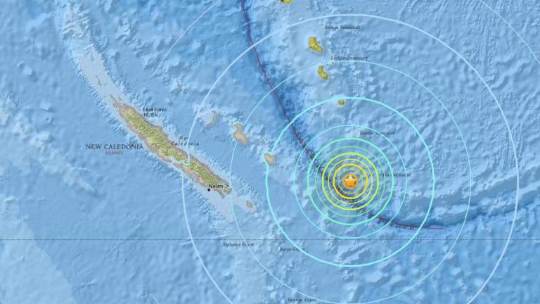 Ισχυρός σεισμός 7,6 βαθμών ανοιχτά της Νέας Καληδονίας