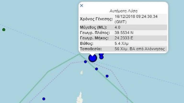 Σεισμός στην Αλόννησο