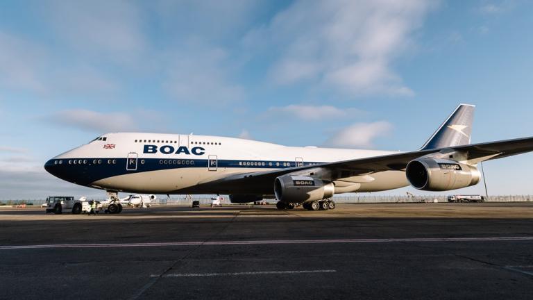 Προσγειώθηκε στο Heathrow το πρώτο 747 της British Airways με τα ιστορικά χρώματα και σχέδια της B.O.A.C.  