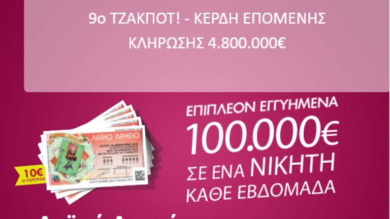 Κλήρωση Λαϊκού Λαχείου (Τρίτη 30/4): Δείτε πρώτοι εδώ τους τυχερούς λαχνούς