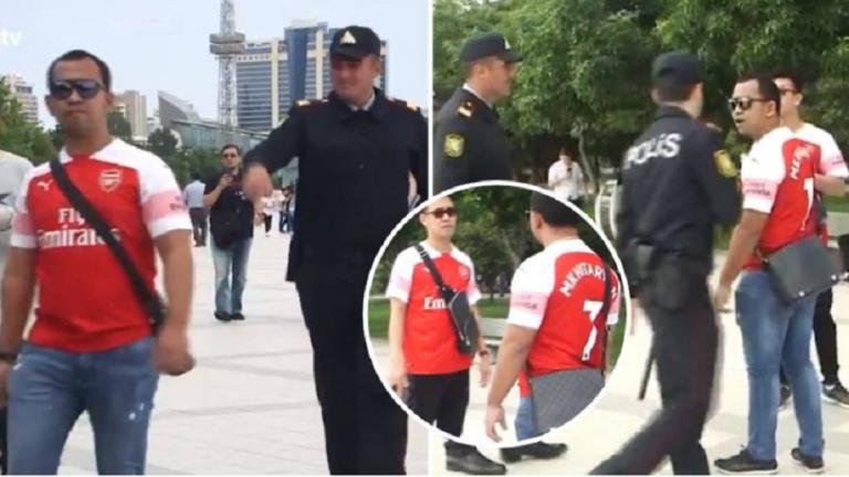 Τελικός Europa League: Αστυνομικοί σταματούν οπαδούς με τη φανέλα του Μιχιταριάν!