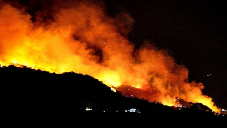 Εύβοια: Μάχη με τις φλόγες δίνουν και απόψε οι πυροσβέστες