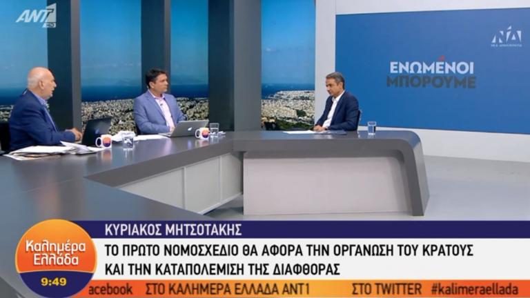  LIVE:Ο Κυριάκος Μητσοτάκης στον ΑΝΤ1