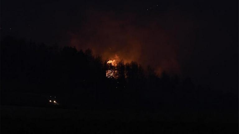 Μάχη με τις φλόγες όλη νύχτα των πυροσβεστών στην Τανάγρα