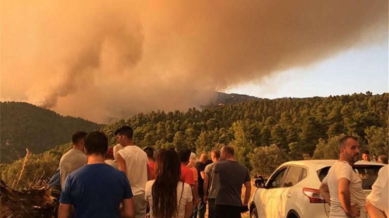 Φωτιά στην Έυβοια:  Περιορισμένη σε χαράδρα η φωτιά, μακριά από το χωριό Πλατανιά