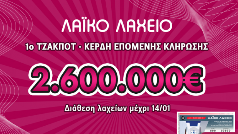 Λαϊκό Λαχείο, κλήρωση 55, Τρίτη 14 Ιανουαρίου 2020: Δείτε πρώτοι στο thepressroom.gr τους τυχερούς λαχνούς