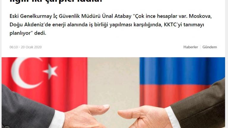 Τουρκική εφημερίδα: Η Ρωσία σχεδιάζει να αναγνωρίσει το ψευδοκράτος
