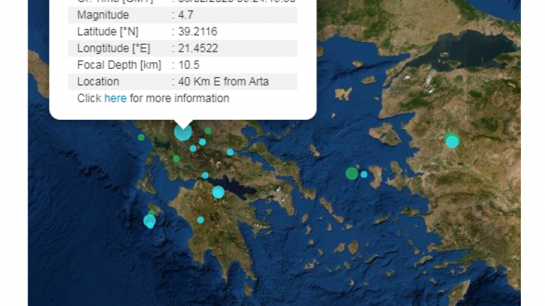 Σεισμός τώρα: Σεισμική δόνηση στην περιοχή της Καρδίτσας