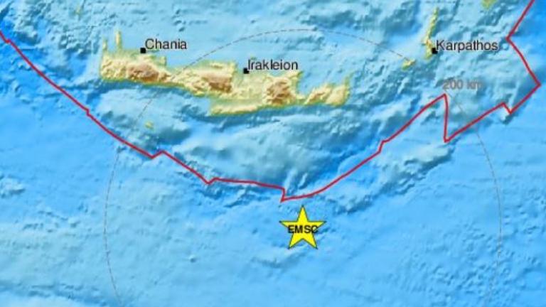 Σεισμός 4,1 Ρίχτερ Νότια της Κρήτης 