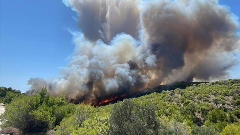 Πυρκαγιά στο Λαύριο: Εκκενώθηκαν οικισμοί και κατασκηνώσεις παιδιών και προσφύγων