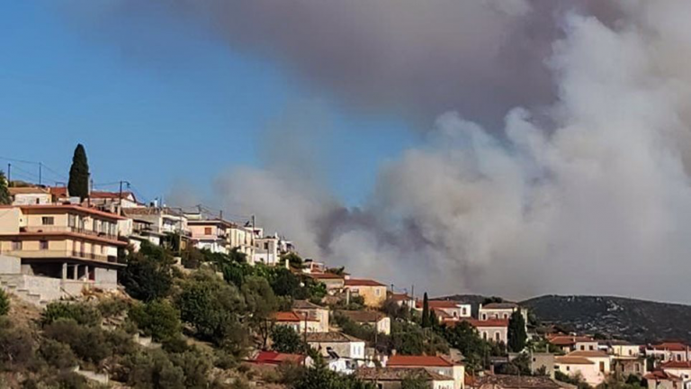 Σε δύο μέτωπα εξακολουθεί να καίει η φωτιά στη Μάνη