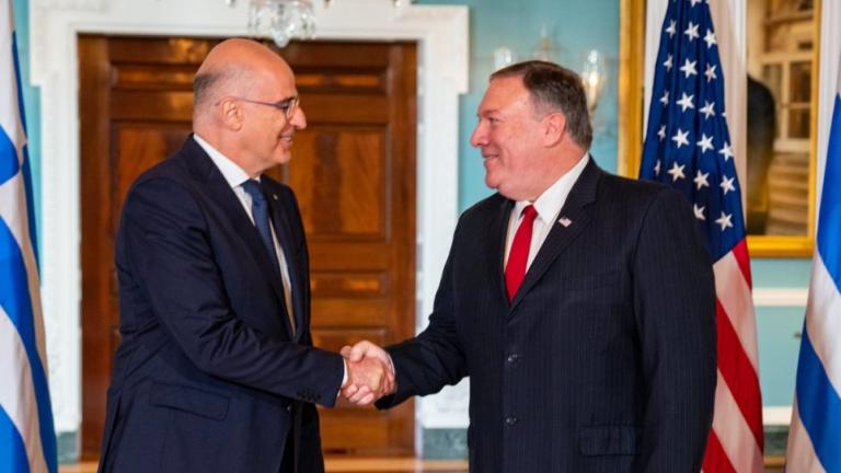 Συνάντηση Δένδια - Πομπέο για  τις εξελίξεις στην Ανατολική Μεσόγειο