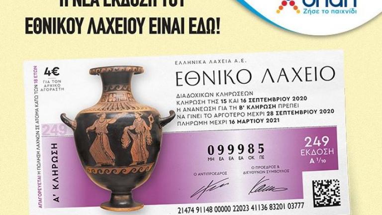 Αντίστροφη μέτρηση για την 249η έκδοση του Εθνικού Λαχείου – Πρώτη κλήρωση στις 15 Σεπτεμβρίου και μεγάλο έπαθλο 1.000.000 ευρώ