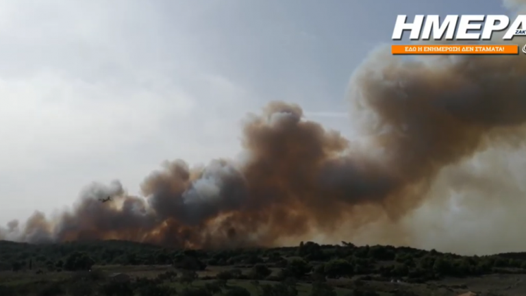 Μεγάλη πυρκαγιά στις Βολίμες Ζακύνθου